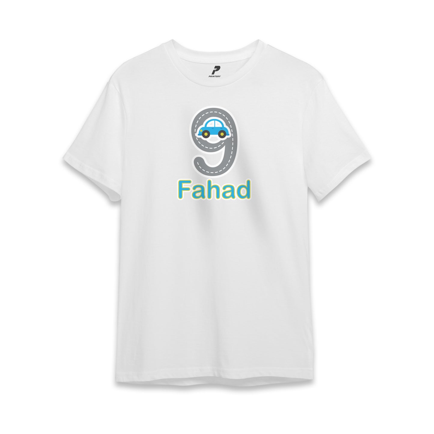 Car Theme Birthday T-Shirt White