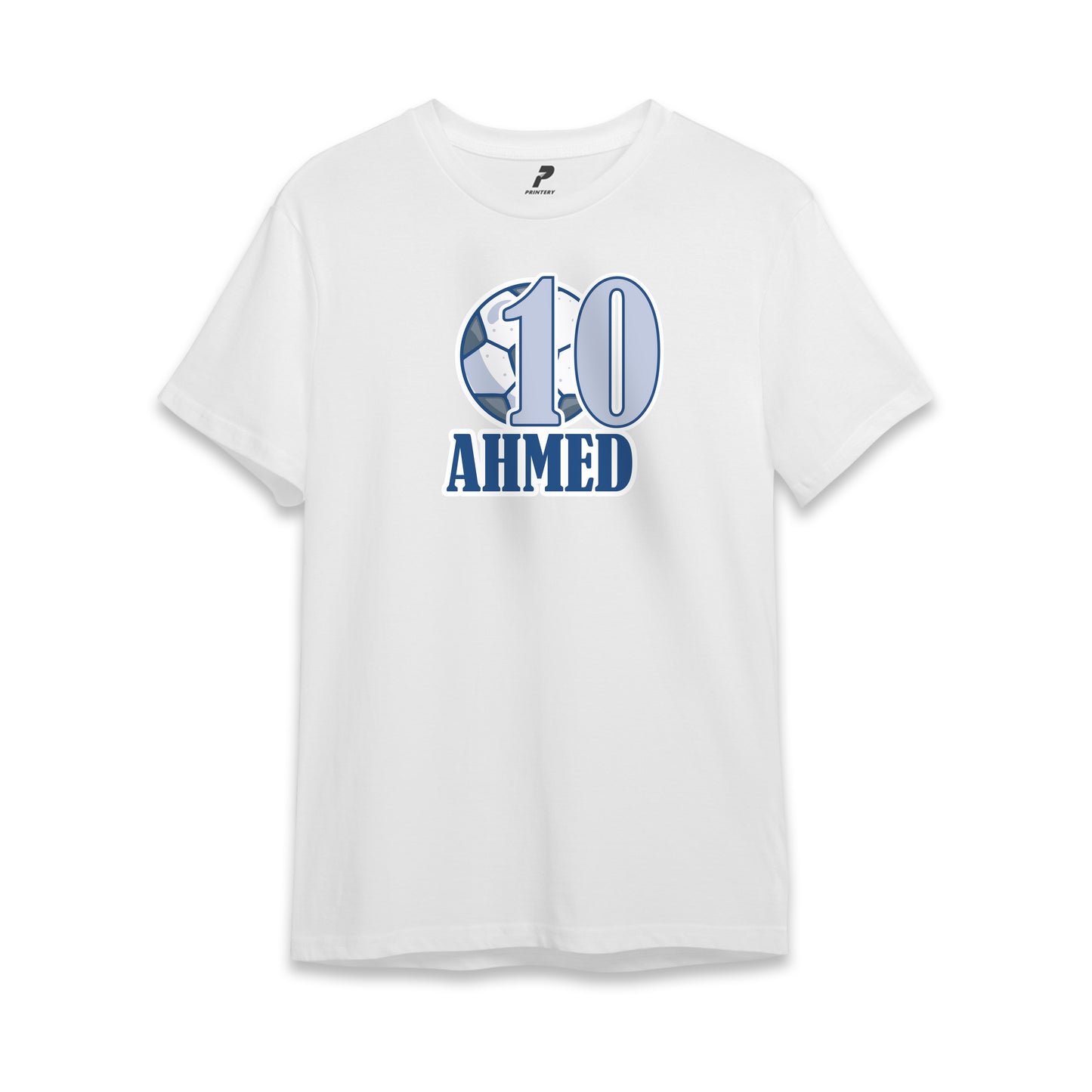 Football Theme Birthday T-Shirt White