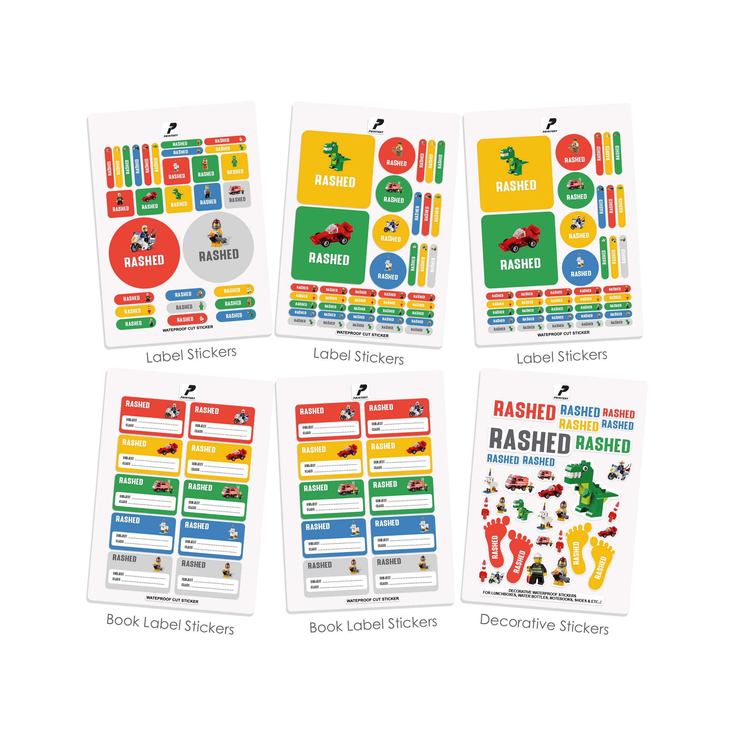 Syntactic Sticker Label School Label Stickers Pack D100 - Lego – PRINTERY