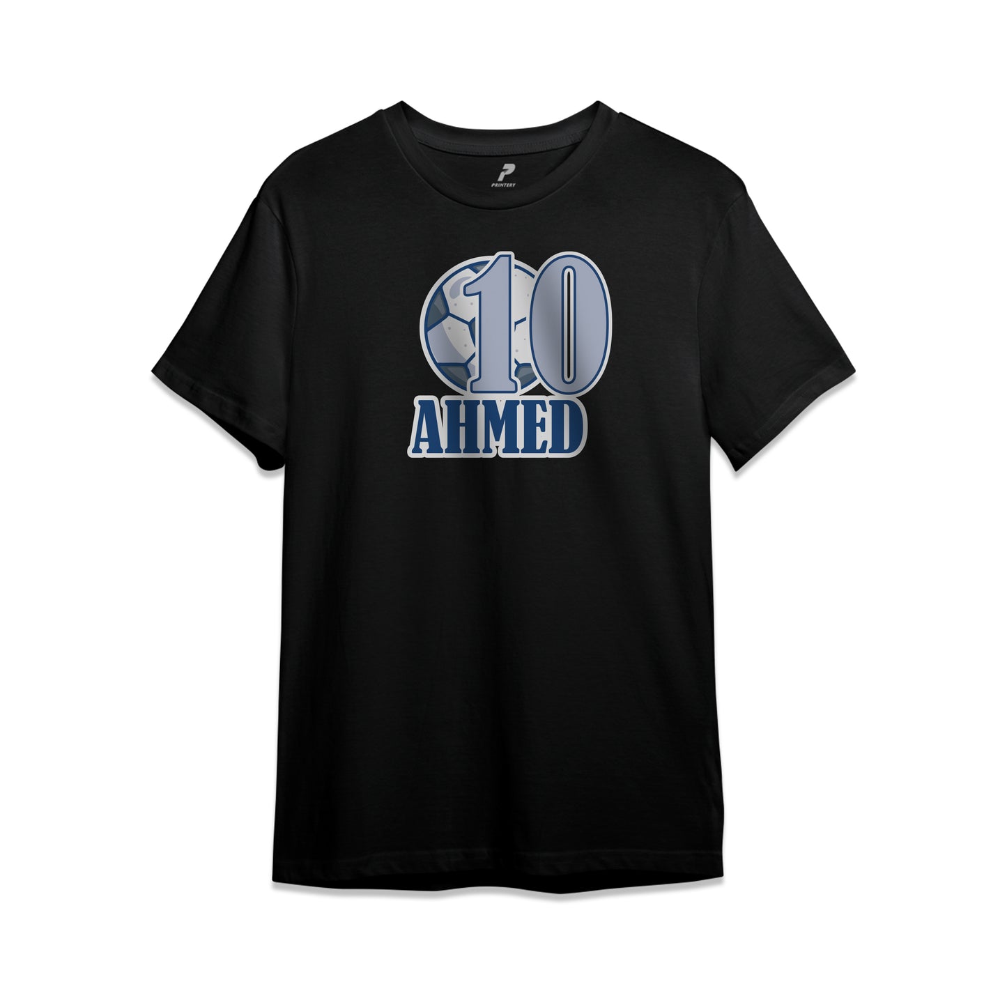 Football Theme Birthday T-Shirt Black