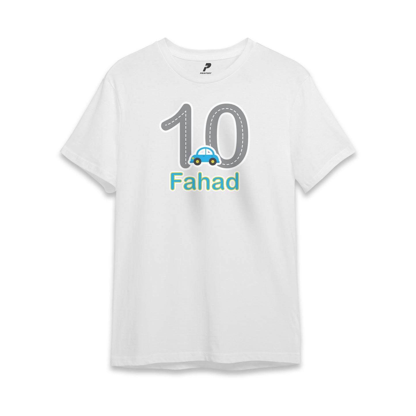 Car Theme Birthday T-Shirt White