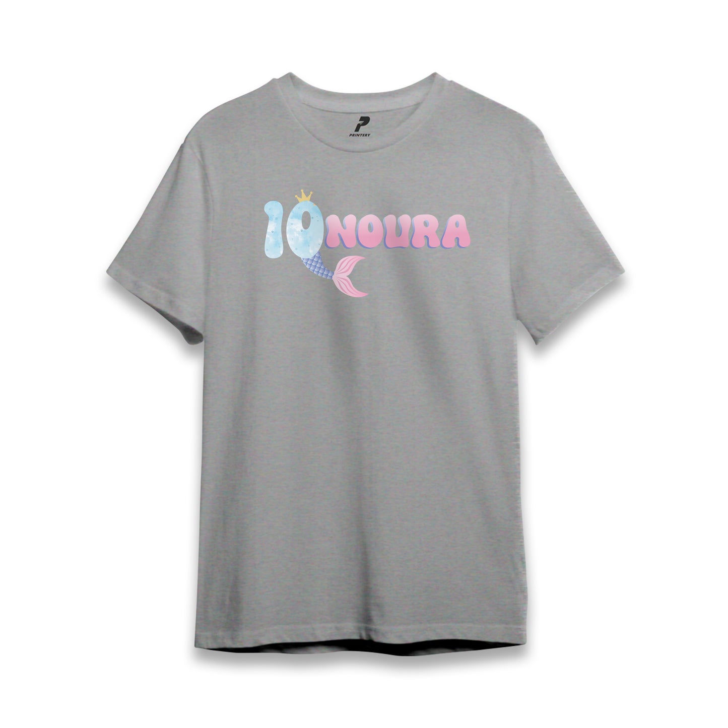 Mermaid Theme Birthday T-Shirt Gray