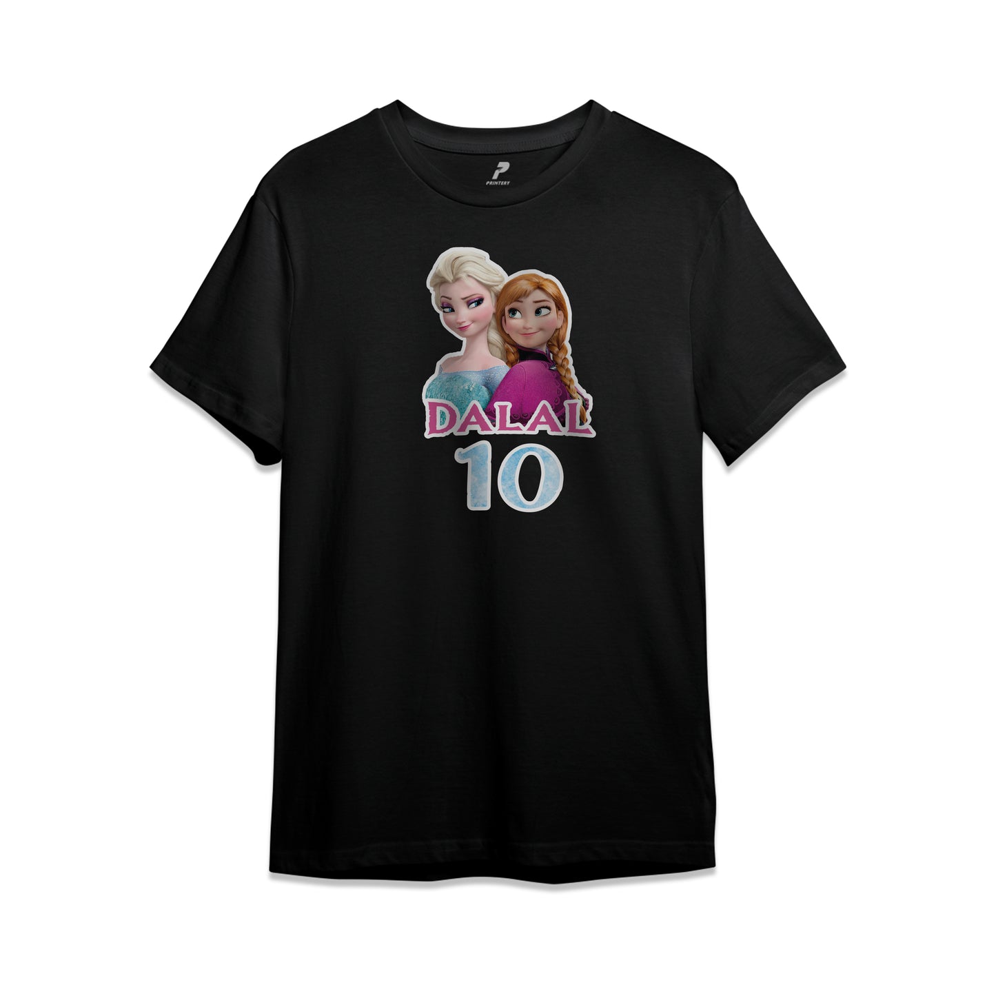 Frozen Theme Birthday T-Shirt Black