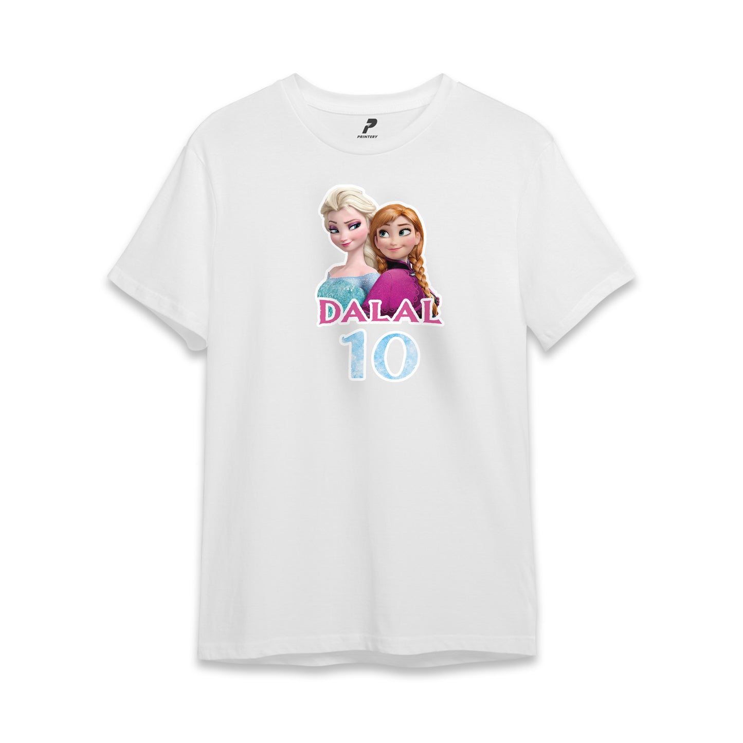 Frozen Theme Birthday T-Shirt White