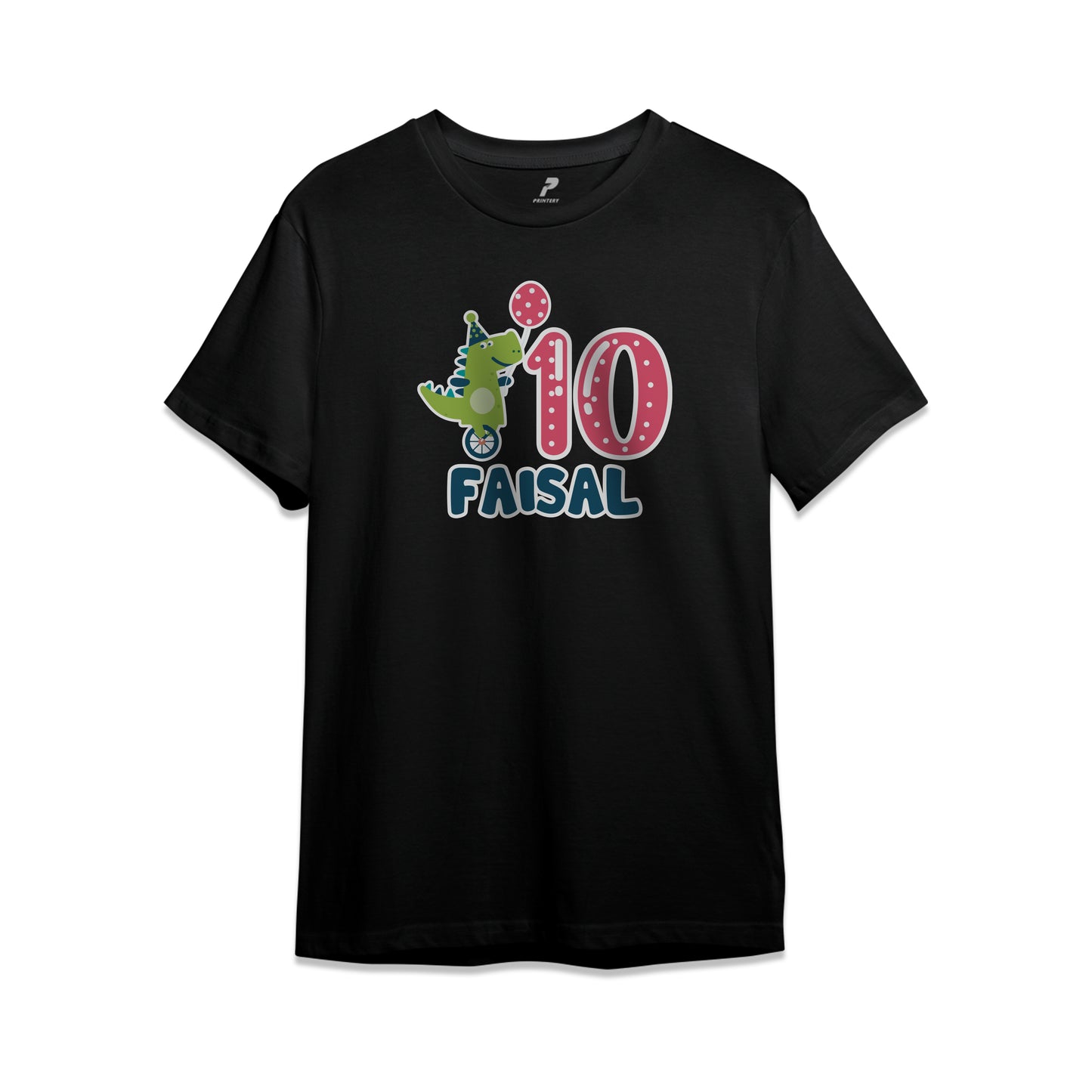 Dinosaur Theme Birthday T-Shirt Black