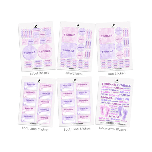 School Label Stickers Pack D137 - Flower