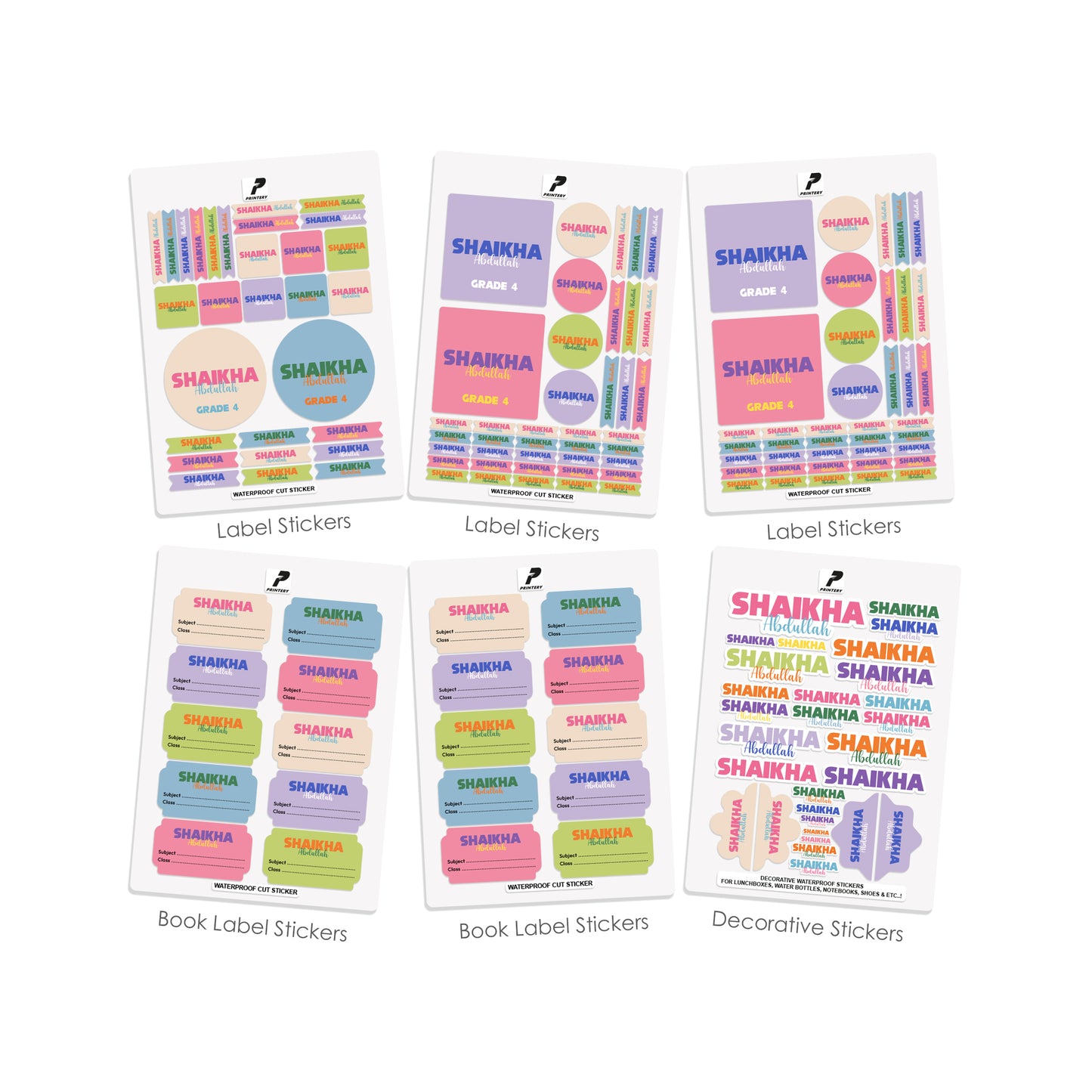 School Label Stickers Pack D176