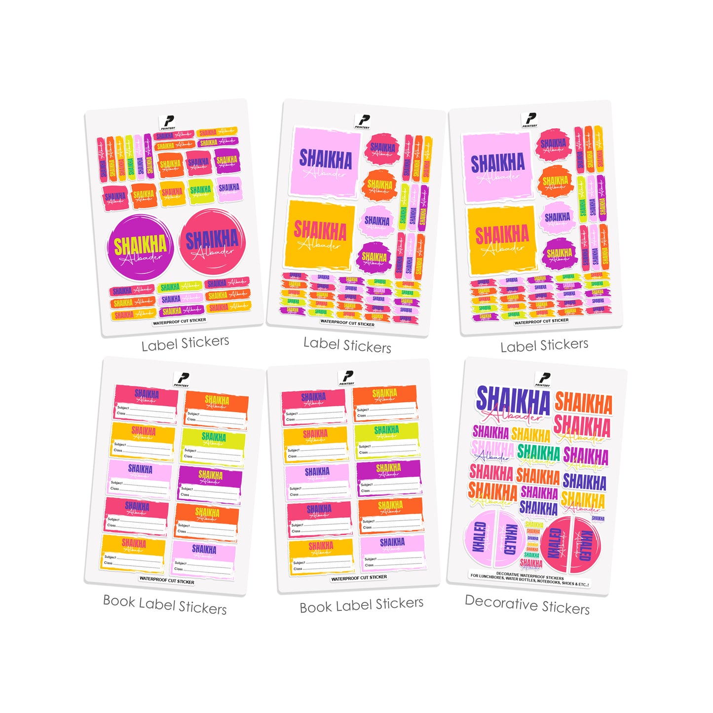 School Label Stickers Pack D178 - Girl