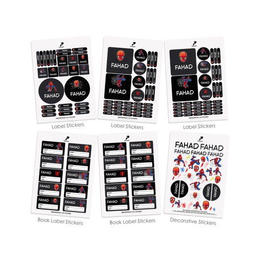School Label Stickers Pack D182 - Spiderman