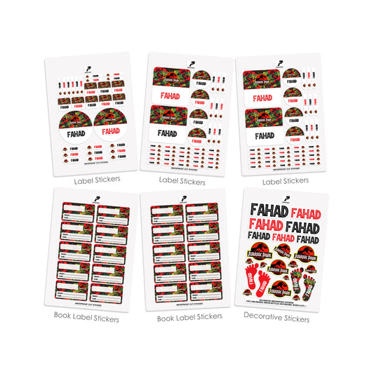 School Label Stickers Pack D114 - Jurassic Park