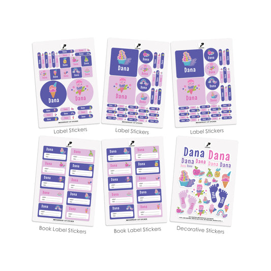 School Label Stickers Pack D158 - Icecream