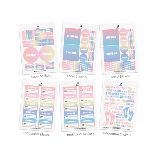 School Label Stickers Pack D140 - Basic Theme