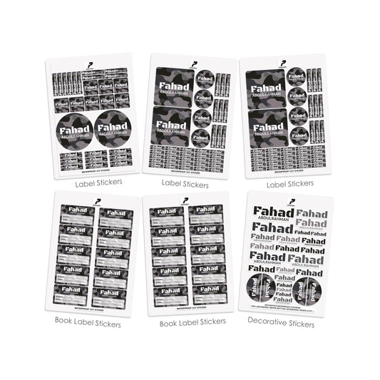 School Label Stickers Pack D184 - Army