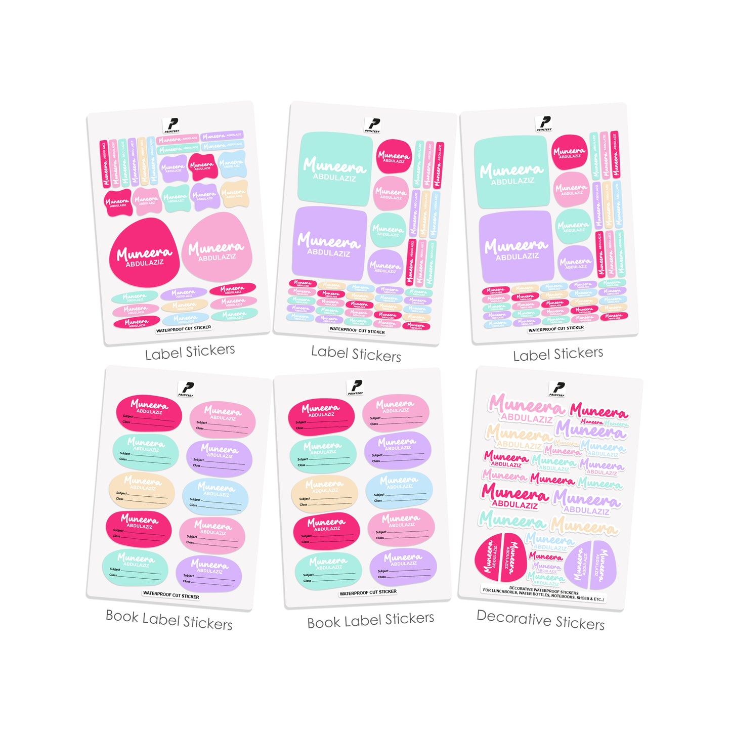 School Label Stickers Pack D177