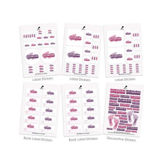 School Label Stickers Pack D142 - Graffiti Girl