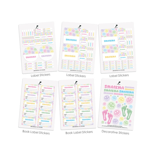 School Label Stickers Pack D153 - Smiley Face