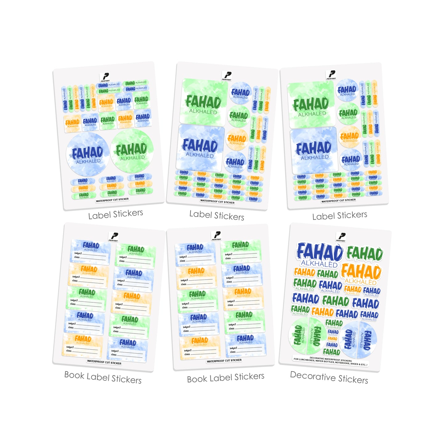 School Label Stickers Pack D172 - Boy