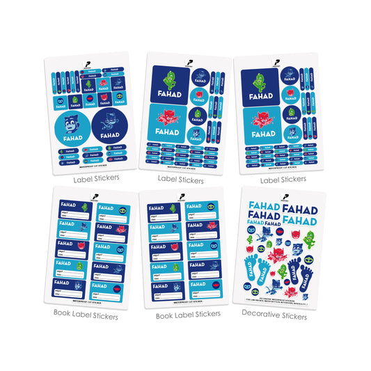 School Label Stickers Pack D152 - PJ Masks