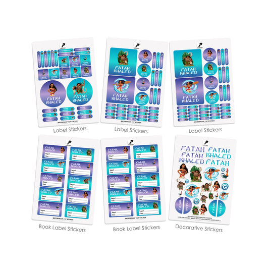 School Label Stickers Pack D185 - Moana