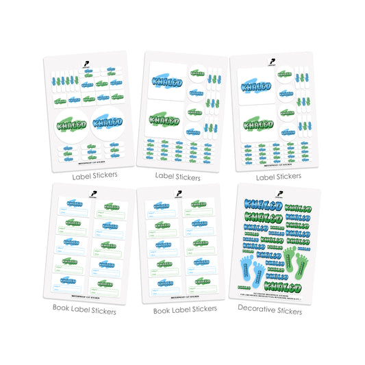 School Label Stickers Pack D143 - Graffiti Boy