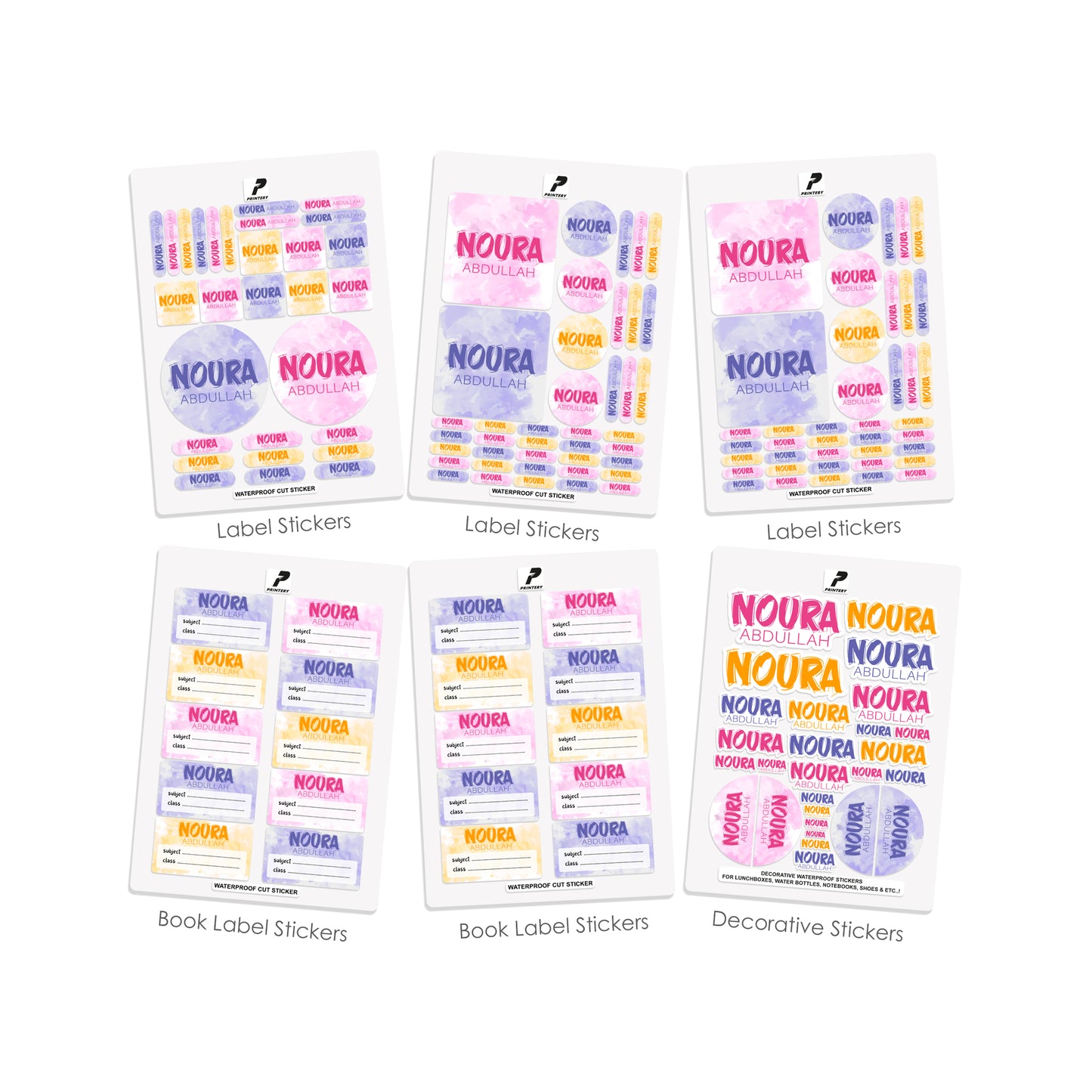 School Label Stickers Pack D172 - Girl