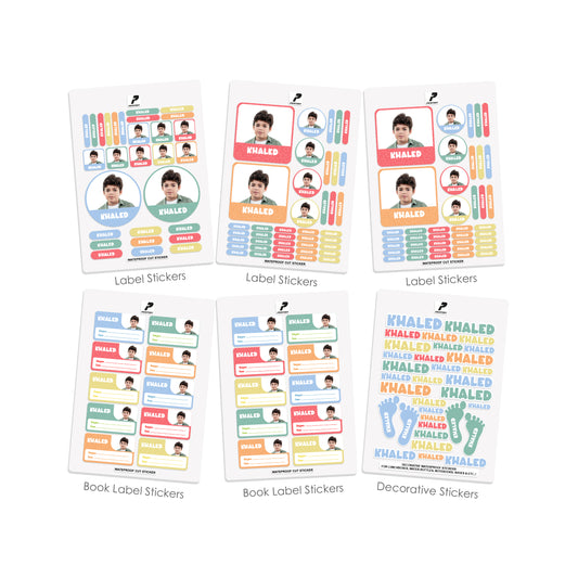 School Label Stickers Pack D134 - Boy Photo Theme