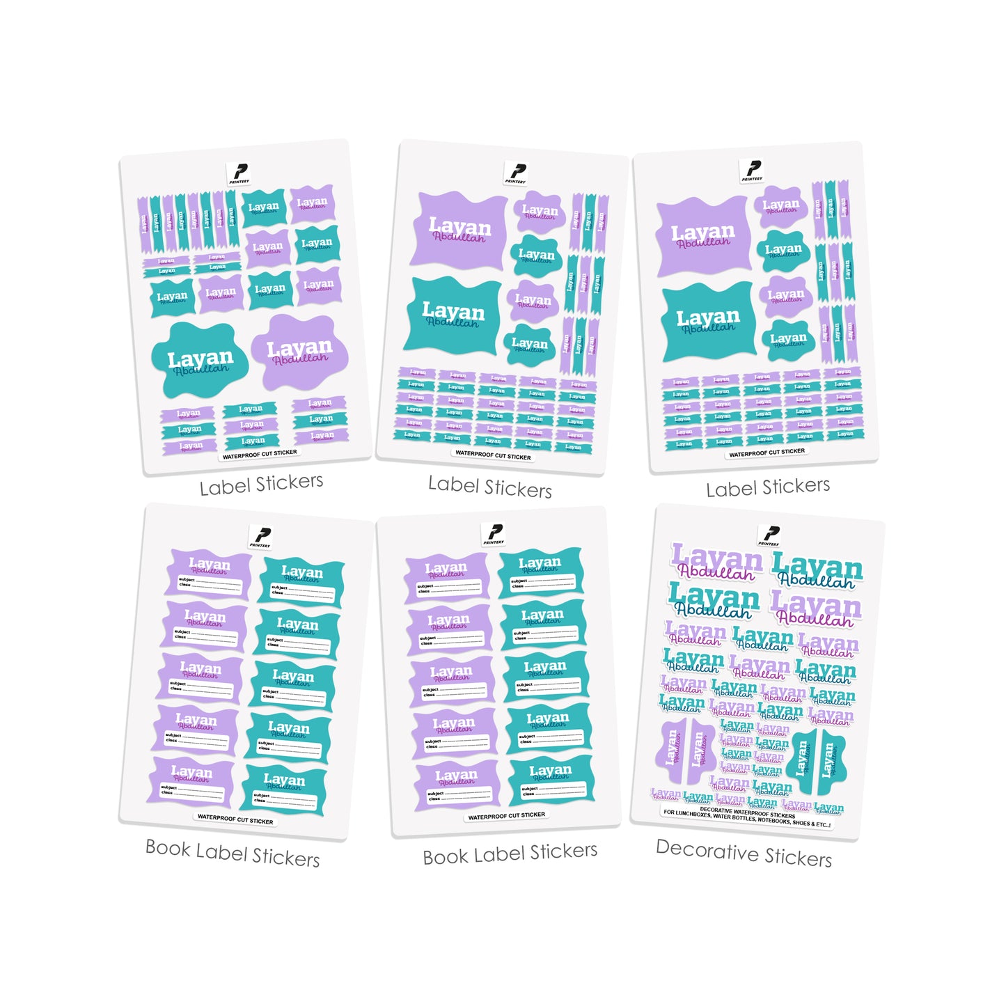 School Label Stickers Pack D180