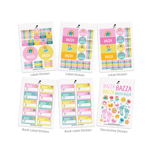 School Label Stickers Pack D157 - Big Dreams Character