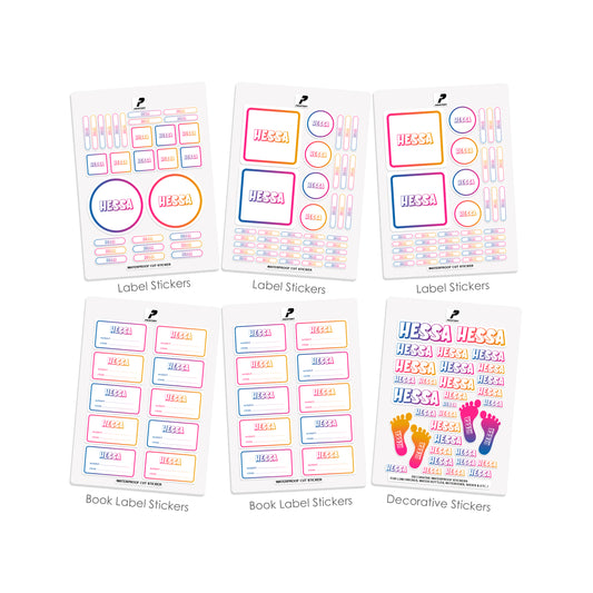 School Label Stickers Pack D167 - Gradient Girls