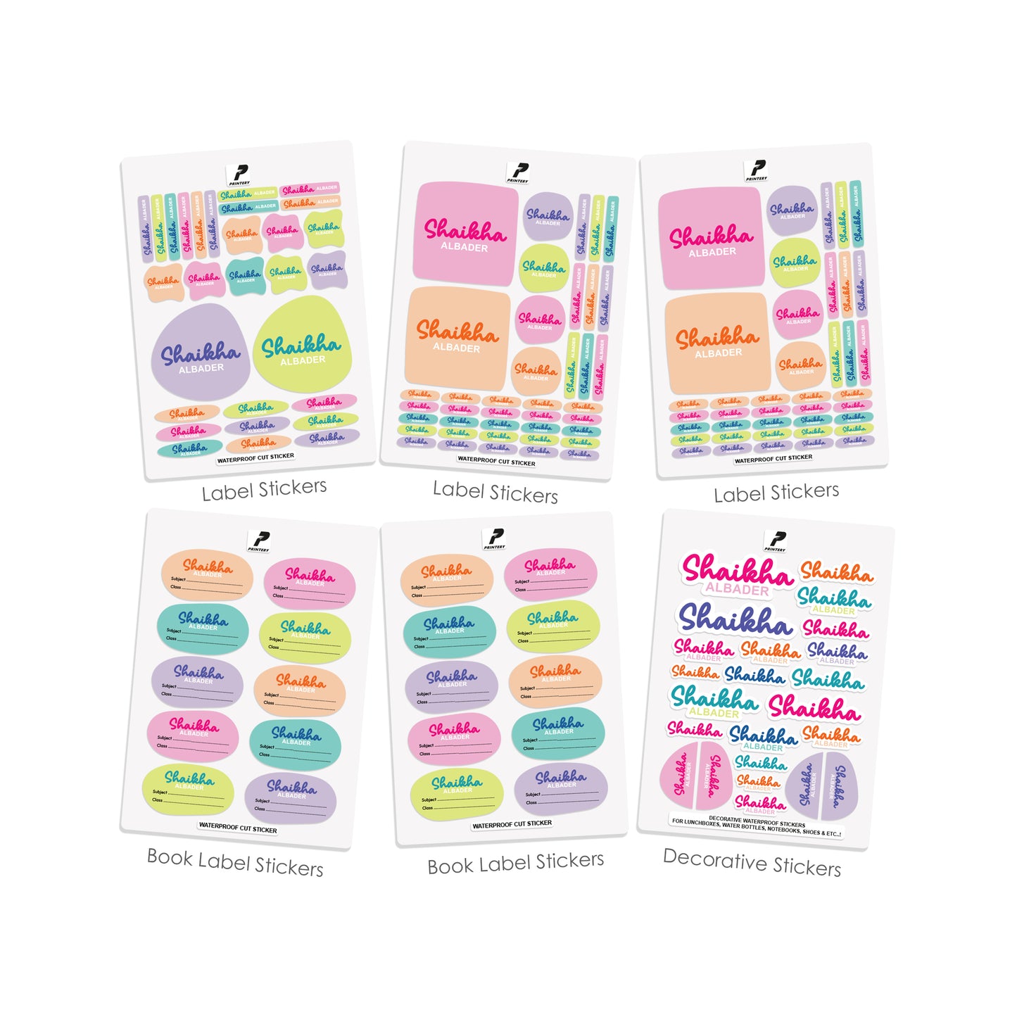 School Label Stickers Pack D173 - Girl