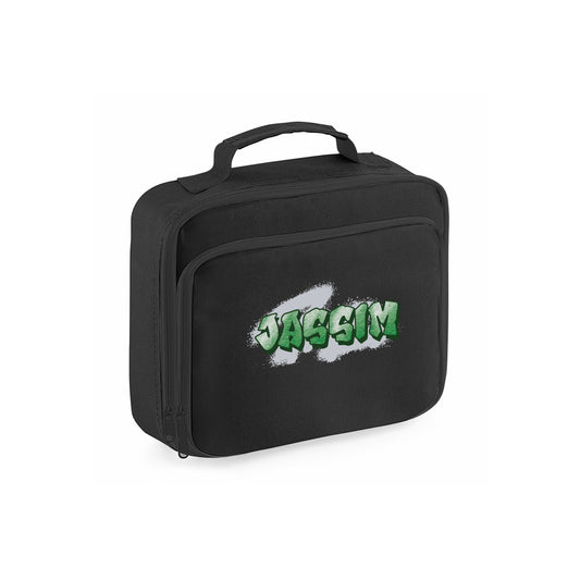 Black School Lunch Cooler Bag - Graffiti