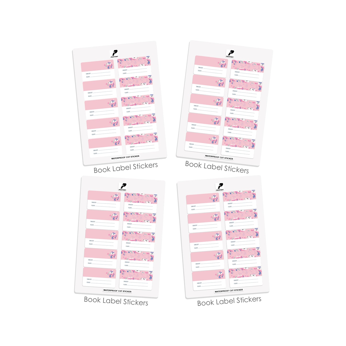 Ready to Buy School Label Pack D090 - Unicorn