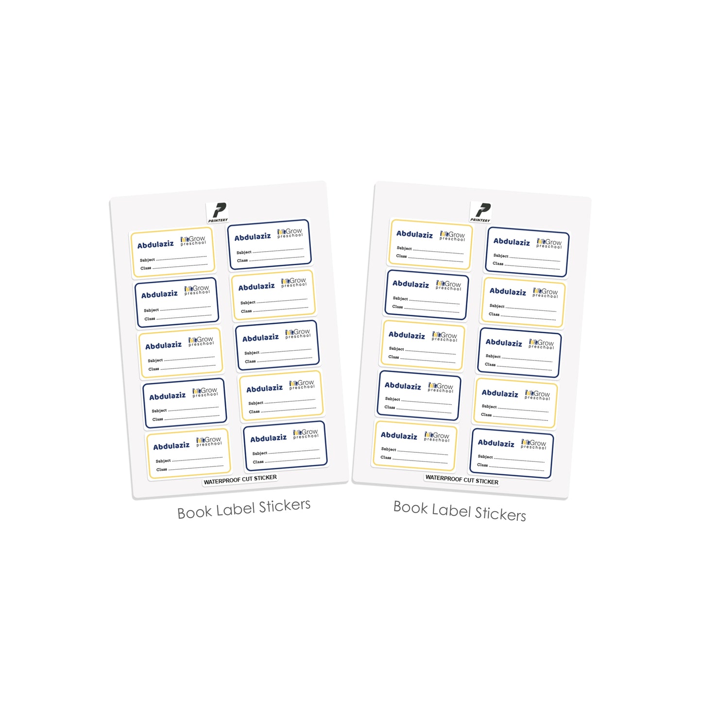 Grow Pre-School Customized Labels
