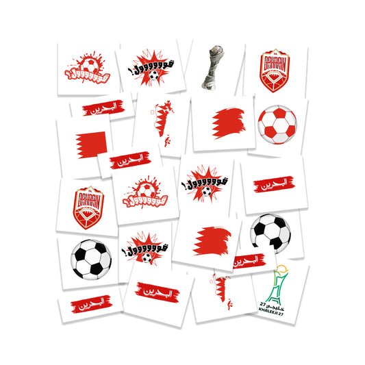 Bahrain Khaleeji Football Tattoo Pack