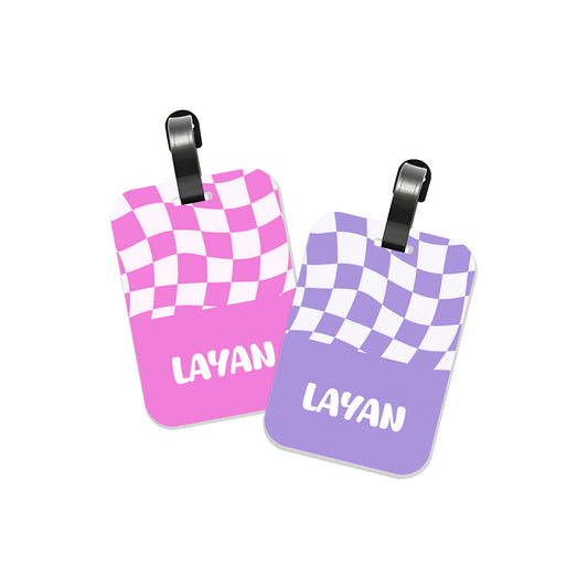 School Tags D148 - Retro Check Pattern