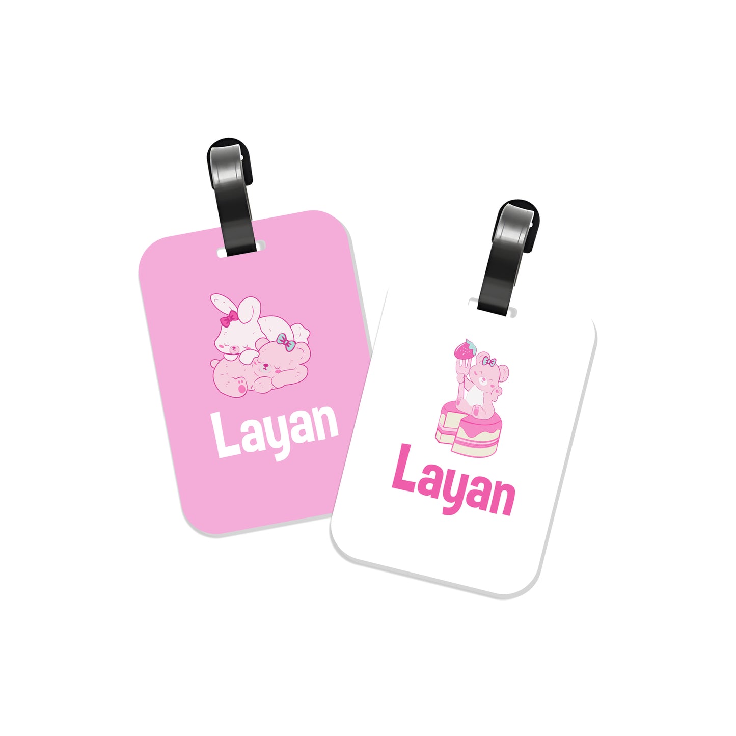 School Tags D151 -  Rabbit & Bear