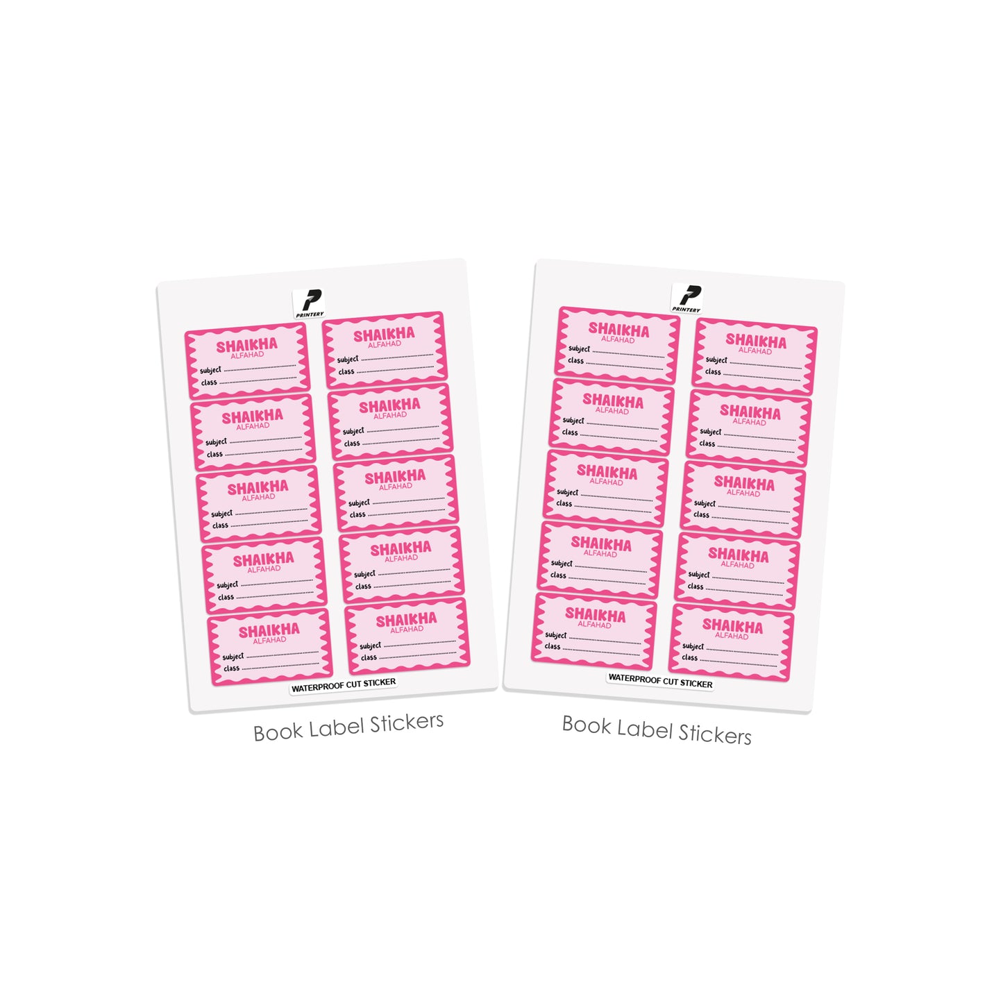 School Label Stickers Pack D170 - Pink