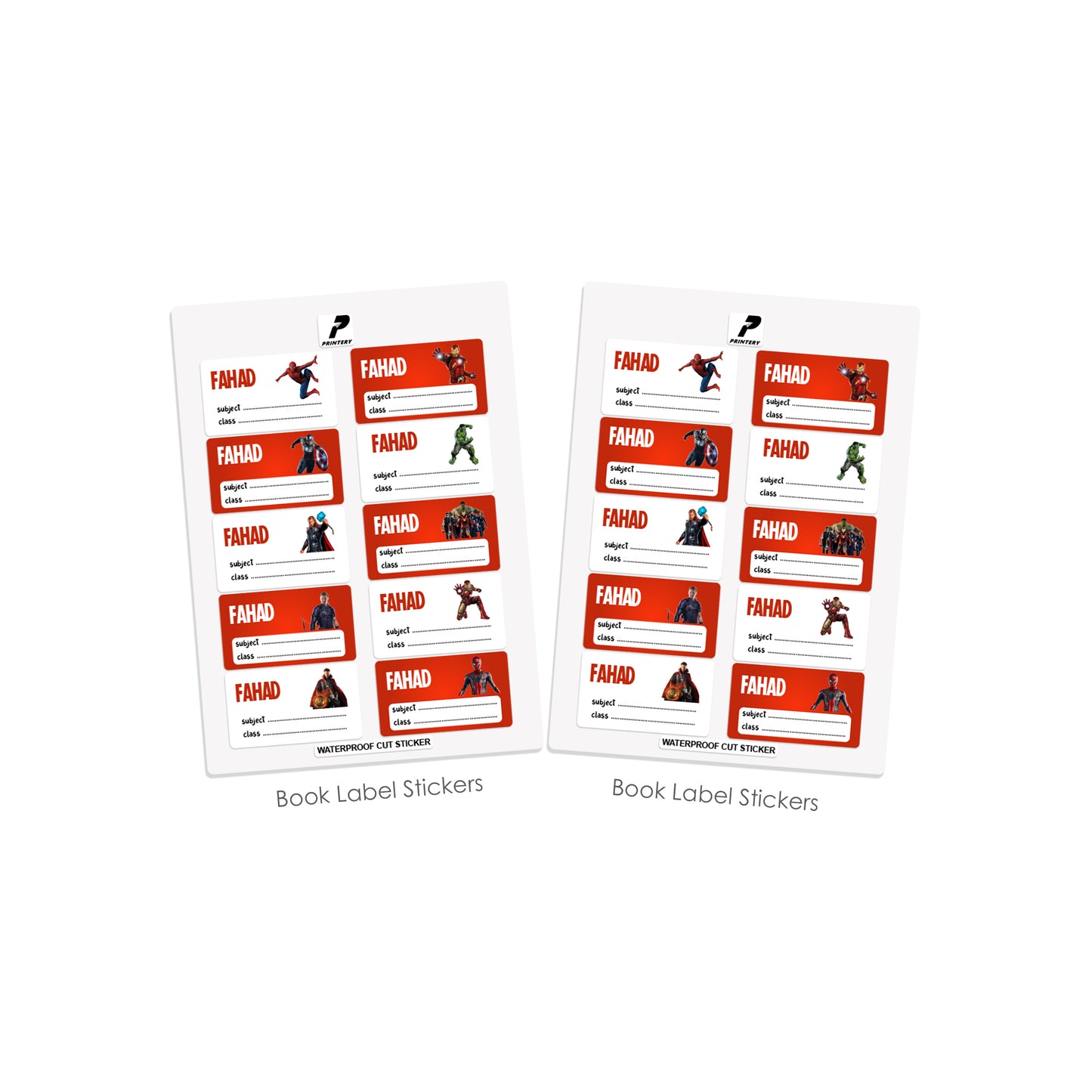 School Label Stickers Pack D132 - Marvel Avengers