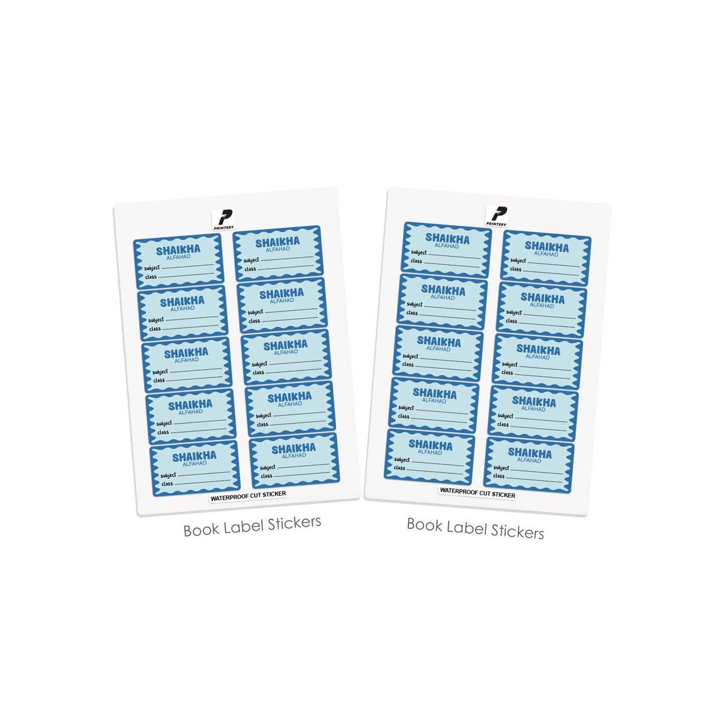 School Label Stickers Pack D170 - Blue