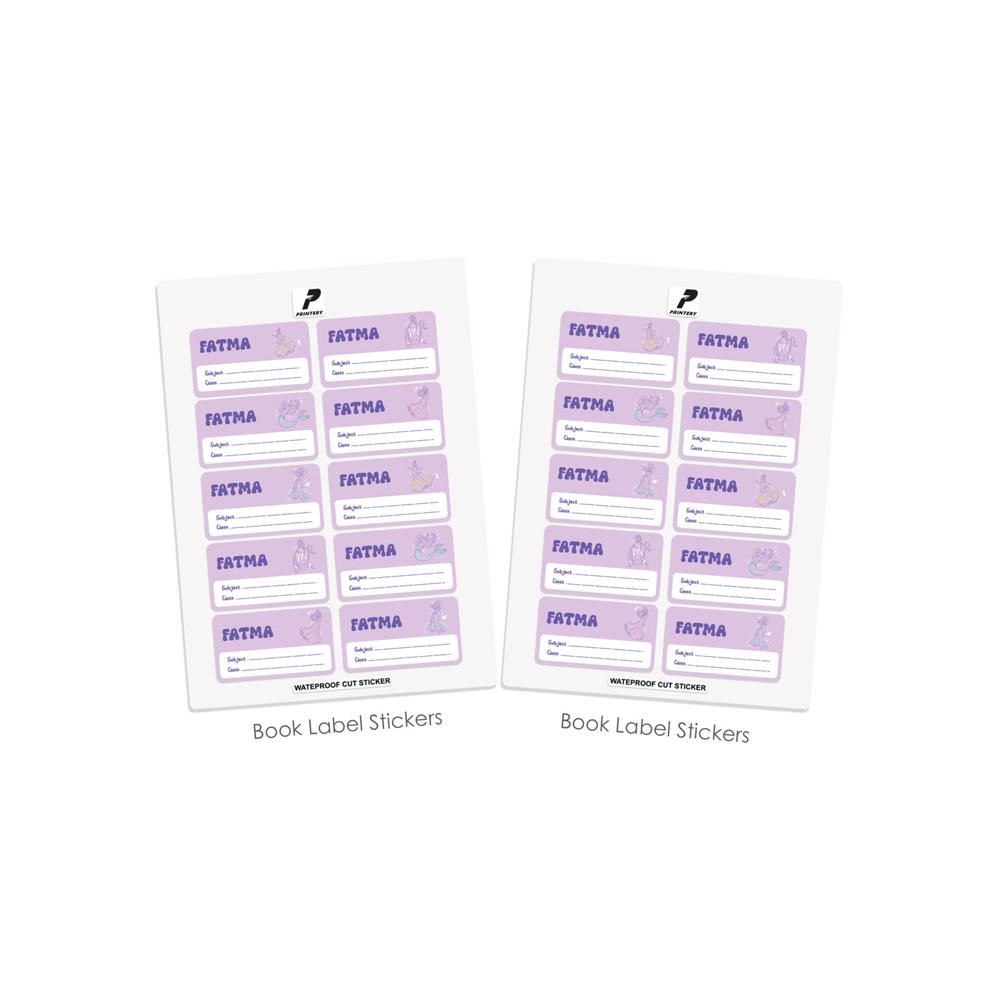 School Label Stickers Pack D115 - Princess
