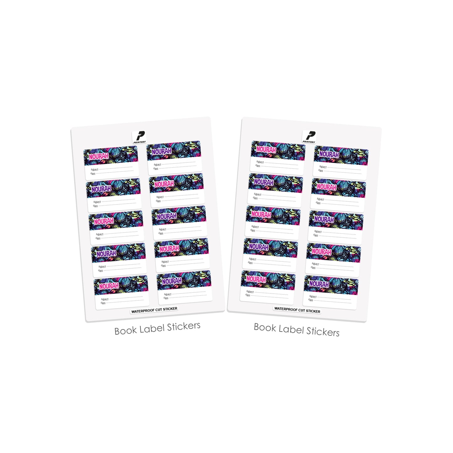 School Label Stickers Pack D118 - Butterfly