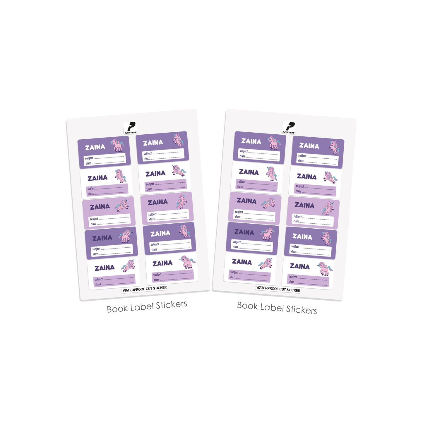 School Label Stickers Pack D103 - Unicorn