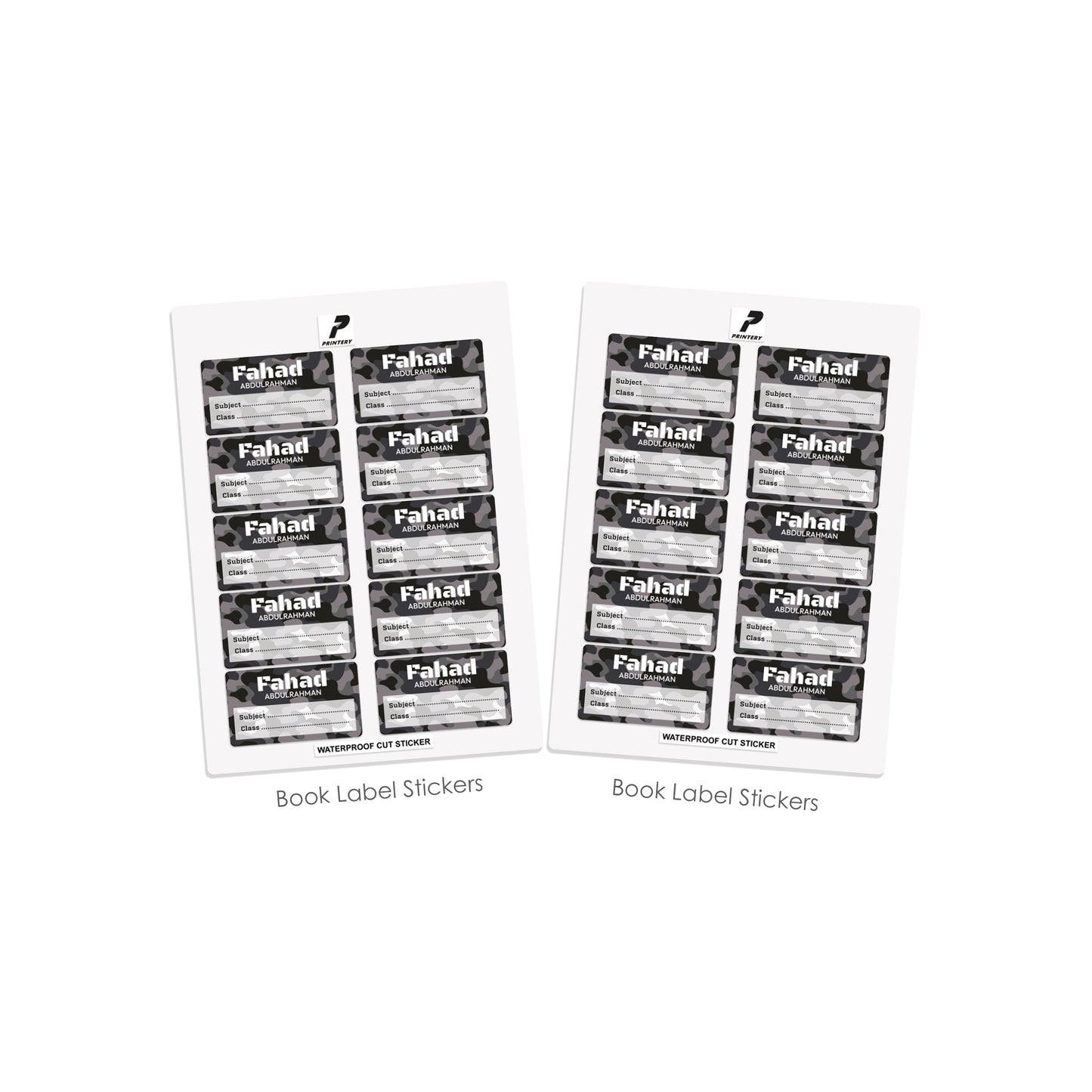 School Label Stickers Pack D184 - Army