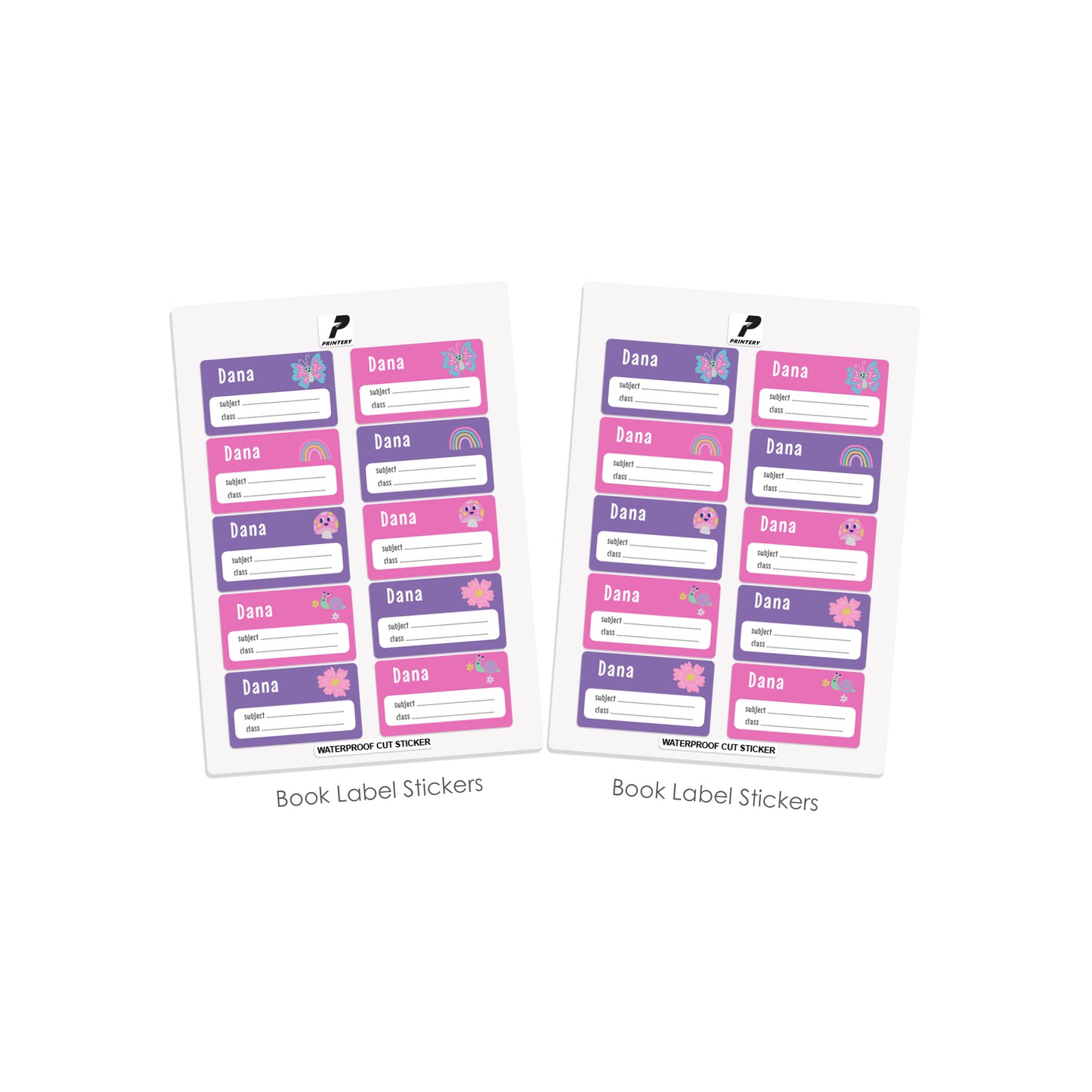 School Label Stickers Pack D119 - Butterfly