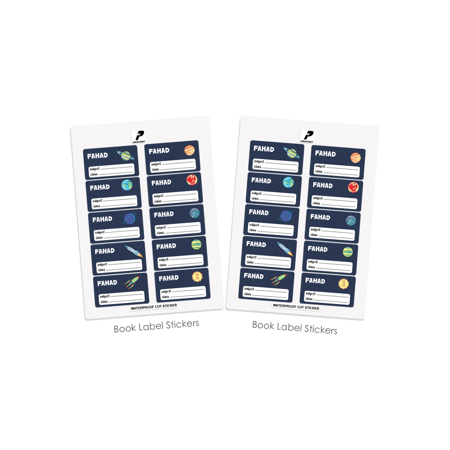School Label Stickers Pack D107 - Space