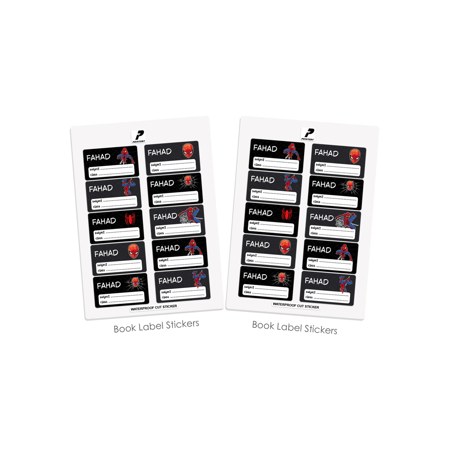 School Label Stickers Pack D182 - Spiderman
