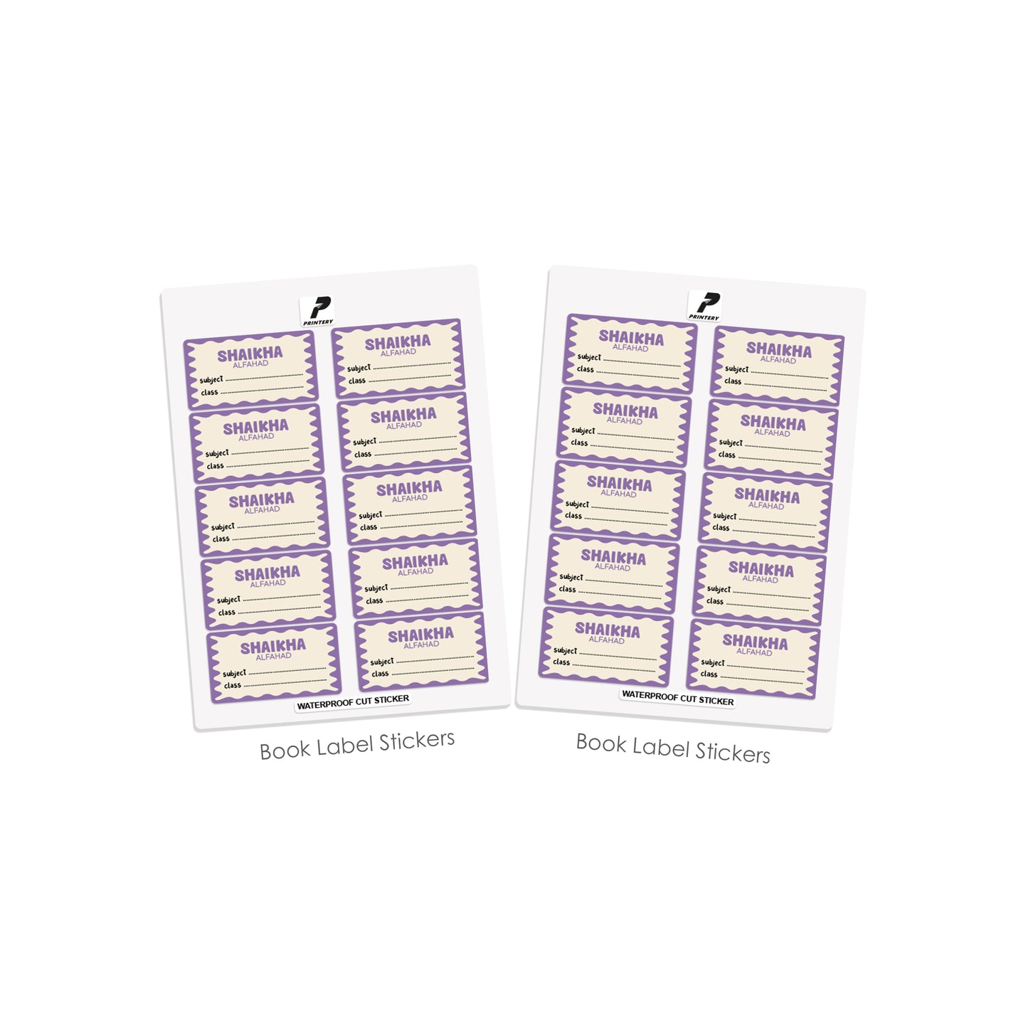 School Label Stickers Pack D170 - Purple