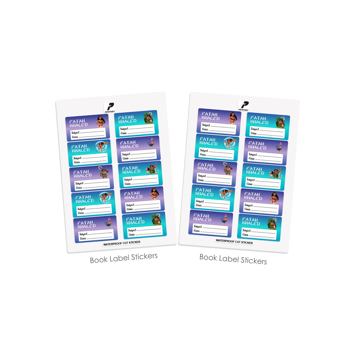 School Label Stickers Pack D185 - Moana