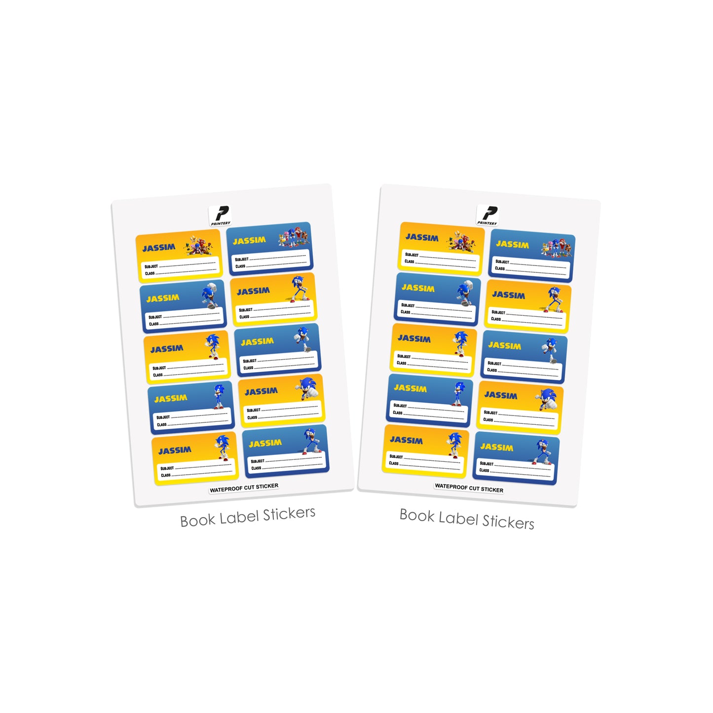 School Label Stickers Pack D123 - Sonic