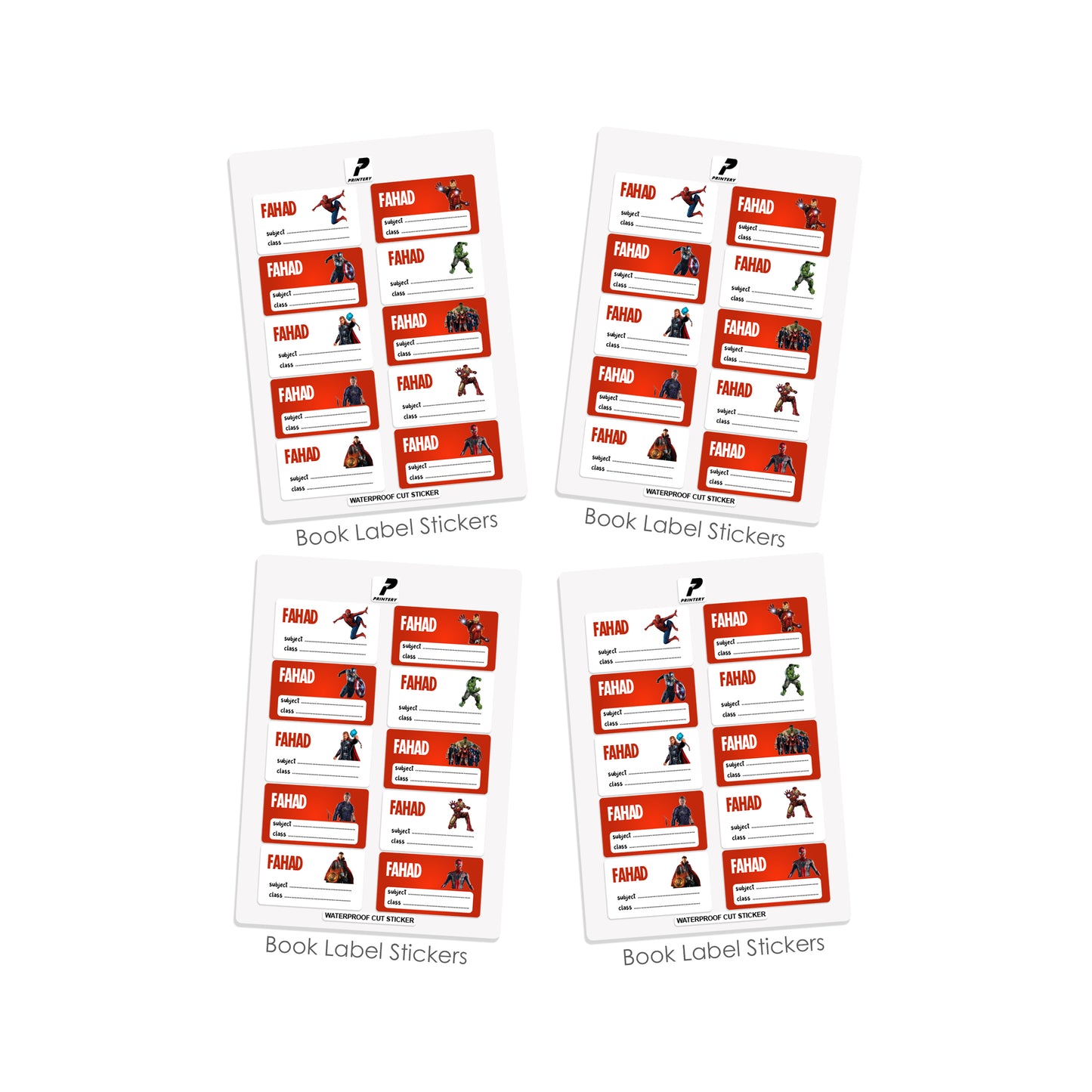 School Label Stickers Pack D132 - Marvel Avengers